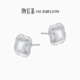 Chao Acer Platinum Four-leaf Clover Platinum Earrings for Women PT950 Brushed Earrings as a Gift for Your Girlfriend, Estimated Labor Cost 310 Yuan, 2.3g, One Pair (Free Silicone Ear Plugs)