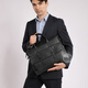 Walker Shop men's briefcase [selected first layer cowhide] 2025 new large-capacity briefcase business handbag black (height 28*width 38*thickness 7cm) 14 inches