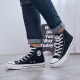 Pull back high top canvas shoes versatile casual shoes breathable rubber sole shoes men's shoes students WXY473 black 43