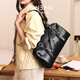 简·佰格（JONBAG）油皱公文包单肩斜挎手提通勤女包2025新款包包轻奢大容量波士顿包 黑色油蜡+银河好运挂饰