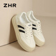 ZHR women's shoes new moral training shoes for women's classic board shoes flat white shoes for women versatile age-reducing lightweight soft sole casual shoes Mi black 36