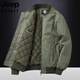 
JEEP SPIRIT Jeep 2025 Autumn Cotton Clothes Men's Pure Cotton Washed Cotton Thickened Bomber Jacket Casual Baseball Collar Jacket 9227 Black (Cotton Thick Style) M Suitable for 100 to 125 Jin [Jin equals 0.5 kg]