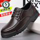 Woodpecker head layer cowhide leather shoes for men in summer hollow casual anti-slip soft sole middle-aged and elderly shoes daddy shoes wear-resistant new black single shoes 6627 38 men's x standard ruler b