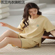 画蕊睡衣女款夏季纯棉短袖短裤简约休闲薄款女士家居服套装 9855 均码 M码建议75-100斤穿