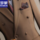 Luo Meng Men's Suit Korean Style Formal Brown Casual Business Groom Wedding Groomsmen Suit Wedding Suit Men's Brown (Suit+Vest+Trousers)) M 48 (100-112Jin Jin is equal to 0.5 kg)