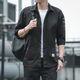 [Korean style workwear] Shirt men's seven-point long-sleeved loose trendy casual half-sleeved summer mid-sleeved top men 701 green 2XL
