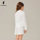 POLOWALK children's clothing girls' long-sleeved shirt 2025 autumn new college style embroidered top medium and large children's jacket white 120 120cm