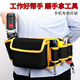 Vinoa thickened canvas portable ceiling tool bag electrician fanny pack carpentry multifunctional canvas bag electric drill wear-resistant construction site premium black canvas yellow electric drill fanny pack