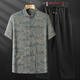 
SMVP Tang suit summer mulberry silk men's suit silk middle-aged and elderly short-sleeved thin shirt cotton dad summer suit grandpa China gray-blue top average size 3890-100Jin [Jin equals 0.5 kg]