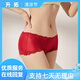 Sihuang Mid-T-Waist Seidenunterwäsche für Frauen 100% Mulberry Seiden gestrickt sexy Spitzenboxer Shorts Dünngröße Dunkelschwarz 3884+ Leder Pink 3885 m Einzelgröße