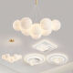 Sala de estar LED Iluminación principal Restaurante Nordic Creative Cream Style Lámpara de techo de dormitorio Lámpara de techo de la casa entera Paquete 1W 9734-Golden 13 Color de tres colores Bola blanca 1 1