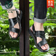 Pic de bois 2025 Sandales d'été Chaussures de plage décontractées en cuir masculin à double usine