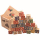 27 gedruckte englische Buchstabe Baustein Box English Learning Building Block Kinder Bildung Frühschulspielzeug Holzspielzeug zufällig gesendet