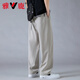 Pantalones de yalu bingsi para hombres en verano pantalones casuales de pierna recta, de color recto de agua rápido para niños, nuevos pantalones de patas abiertas 6636 negros l alrededor de 110-130Jin [Jin equivale a 0.5 kg]