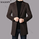 Magiopy Light Luxury High-End Trait Jacket for Men 2025 Spring New informal de dos botones Caqueta de lana a mitad de longitud 180 XL