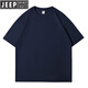 Jeep Spirit2025 Nuevo modelo para hombres y mujeres, algodón puro de algodón corto de manga corta Camiseta simple de manga corta y de moda 691 avena gris M 80-115Jin [Jin iguala 0.5 kg]