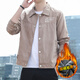 Con chaqueta retro de chaqueta de solapa de Yishion2025 Pure Yishion2025 Ropa de juventud de la camisa delgada de gamuza de gamuza y la ropa juvenil [estilo de otoño] K12806 gris oscuro [Garantía de calidad] M