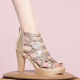Yierkang Römische Sandalen für Frauen weiche Leder hohl hohe Heels bequemer Sommer atmungsaktiver koreanischer Stil modischer vielseitiger Fisch Mundschuhe für Frauen schwarz 38