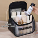 Cambodia-Chongqing cosmetic bag, portable travel large capacity, simple portable toiletry and skin care product storage bag for women, large capacity, black semi-circle flip cosmetic bag