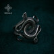 ZOCALO double snake intertwined ring men's 925 silver handmade women's personality trend No. 23