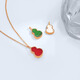 Man Fuxiang 18K gold gourd pendant au750 rose gold gold necklace red agate clavicle chain set chain birthday gift for girl 18K gold gold color (single pendant) malachite green