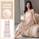 Modal nightgown with chest pad for women summer pure cotton 2025 suspender stripe purple thin style can be worn out with home clothes 7009 L [Weight: 100-120Jin [Jin equals 0.5 kg]]