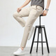 JEEP SPIRIT casual trousers for men slim straight cut pants khaki pants summer thin stretch men's pants 2025 new style khaki 9921-summer thin style 29 (suitable for about 50-55kg)