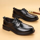 Sommergeschäft formale Lederschuhe für Männer Britisch-Stil Ultra-Faser-Leder lässige, atmungsaktive, weiche Sohle dicker Sohle Anzugschuhe Slipper Schwarz [Mikrofaserleder 9227] 39