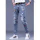 Jiaomanlian helle neun-Punkte-Jeans-Männer schlanke elastische kleine Füße Hosen koreanische Modemarke BEGARTED Dünnstil 9756 28