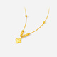 Saturday blessing yellow 18K gold four-leaf clover necklace birthday gift for girlfriend C0621037 40+5cm