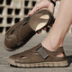 Herren Sandalen 2025 Sommer Mode Casual Sandals Leichte atmungsaktive, coole, ein Fuß-pohring-Strand Sandalen Pantoffeln Rotbraun [Mikrofaserleder A677] 39