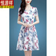 Hengyuanxiang (HYX) [80-180Jin [Jin equals 0.5 kg]] New summer dress in ice silk, mid-length slim fit, slim and age-reducing A-line skirt, broad lady, ice silk 9902 skirt M 100Jin [Jin equals 0.5 kg]