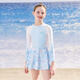 Children's swimsuit girls one-piece 2025 new girls sun protection swimsuit middle and large children junior high school students cute swim skirt blue Minnie 110 100 height 100-110cm weight 25-35Jin Jin is equal to 0.5 kg
