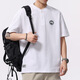 OLJ International Luxury Brand Short Sleeve T-shirt Men's Loose Embroidery Summer 2025 New Micro Loose American Casual Henry Collar White XL