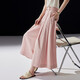 Demana [nude experience series] summer comfortable style pure cotton nine-point pants belt wide-leg chants pleated women's casual pants