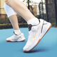 Double Star Bate Table Tennis Shoes for Men and Women Adults New Breathable Sports Shoes Lightweight Professional Youth Students Children's Badminton Shoes Platinum Lace-Free 43