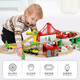 Modèle d'assemblage pour enfants en bois Electric Magnetic Remote Control Train en bois Track Track Train Train Train Train 70 pièces Grane de mine électrique + boîte de couleur Configuration standard officielle