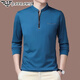 Falamone Armani Herren langärmelige Stand-Collar-T-Shirt High-End Business Cason Cotton Sweatshirt Spring Neues Basishemd Trend GA/6625 Green Plüsch S 165/84a