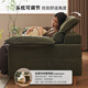 Original Original Original Original Original Stoff Sofa Wohnzimmer Japanischer Retro-Cord kleiner Wohnung Drei-Personen-Inline-Sofa S1047 Blockholzfarbe (grünes Fischgräten) -1.8 Doppel