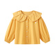 La Chapelle La Chapelle Girls' Shirts Spring 2026 New Girls Fashion Casual Tops Children's Spring and Autumn Lapel Shirts Yellow 120 Recommended height 111-120cm