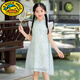 G.duck girls Hanfu dress 2026 new summer little girl Chinese style cheongsam princess dress summer children's dress thin gold 120