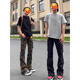 Katuchi American High Street Design Camouflage Hosen Herren Sommer Trendy Retro Straight HipHop Micro-Gloss Workwear Jeans Camouflage XL