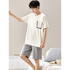 Liumanli Modal kurzärmelige Shorts für Männer im Sommer lose plus großer Dünner Pyjamas Sommer-Hausanzug 6624 Herrenhauskleidung 4xl [Empfohlen 180-220jin [Jin ist gleich 0,5 kg]] und große Größe großer Größe