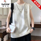 Woodpecker Ice Silk Short Sleeve Set Men's American Sleeveless T-shirt Summer New Fashion Brand Loose Vest Teenager Casual Gradient 10512-9227 Purple 2XL About 120-140Jin [Jin equals 0.5 kg] Can be worn
