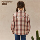 PawinPaw Cartoon Bear Children's Clothing 25th Autumn and Winter New Girls Plaid Shirt Loose, Casual and Versatile Red/20 110