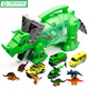Shantoulin Village Tyrannosaurus Rex Mechanisches Dinosaurier-Team Triceratopsaurus Carpenter 6-jährige Jungen Geschenkmodell Spielzeugauto-Ornamente 9926 Mechanische Tyrannosaurus Rex 4 Autos + 7 Dinosaurier