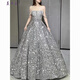 Mei'anjia Starry Sky Sequin Evening Dress Feeling Light Luxury Temperament Annual Meeting Host Engagement Wedding Wedding Toast Clothes Bride Silver Sequin S