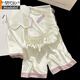 Modal 2025 Nuevo pijama de seda de hielo para mujeres seda delgada de verano de manga corta para ropa de ropa para el hogar portátil al aire libre primavera y verano FS_9201# Cardigan doble mascota corta gato m