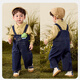 Mini Bala soft denim boys and girls pants not easy to fade loose straight pants baby overalls 2025 autumn and winter new products