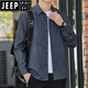 JEEP SPIRIT夏季男士长袖衬衫冰丝凉感薄款防晒透气外穿休闲百搭宽松轻熟外套 6169绿色 M 90-110斤